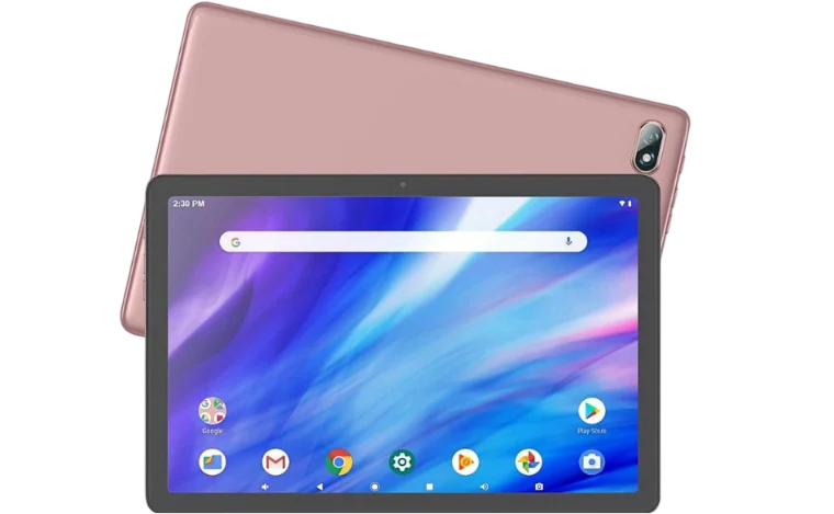 EduSoulX tablet, front and back view