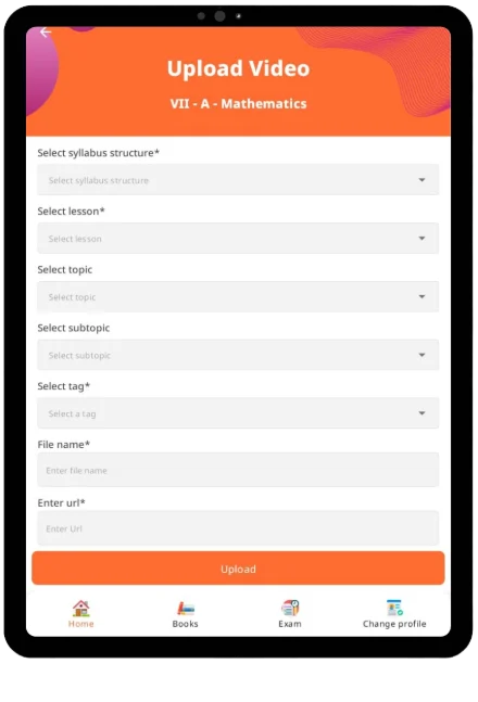 VidyaUpasna upload video screen